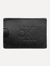 Carteira Calvin Klein Porta Cartão Couro CKJ Queima Preta