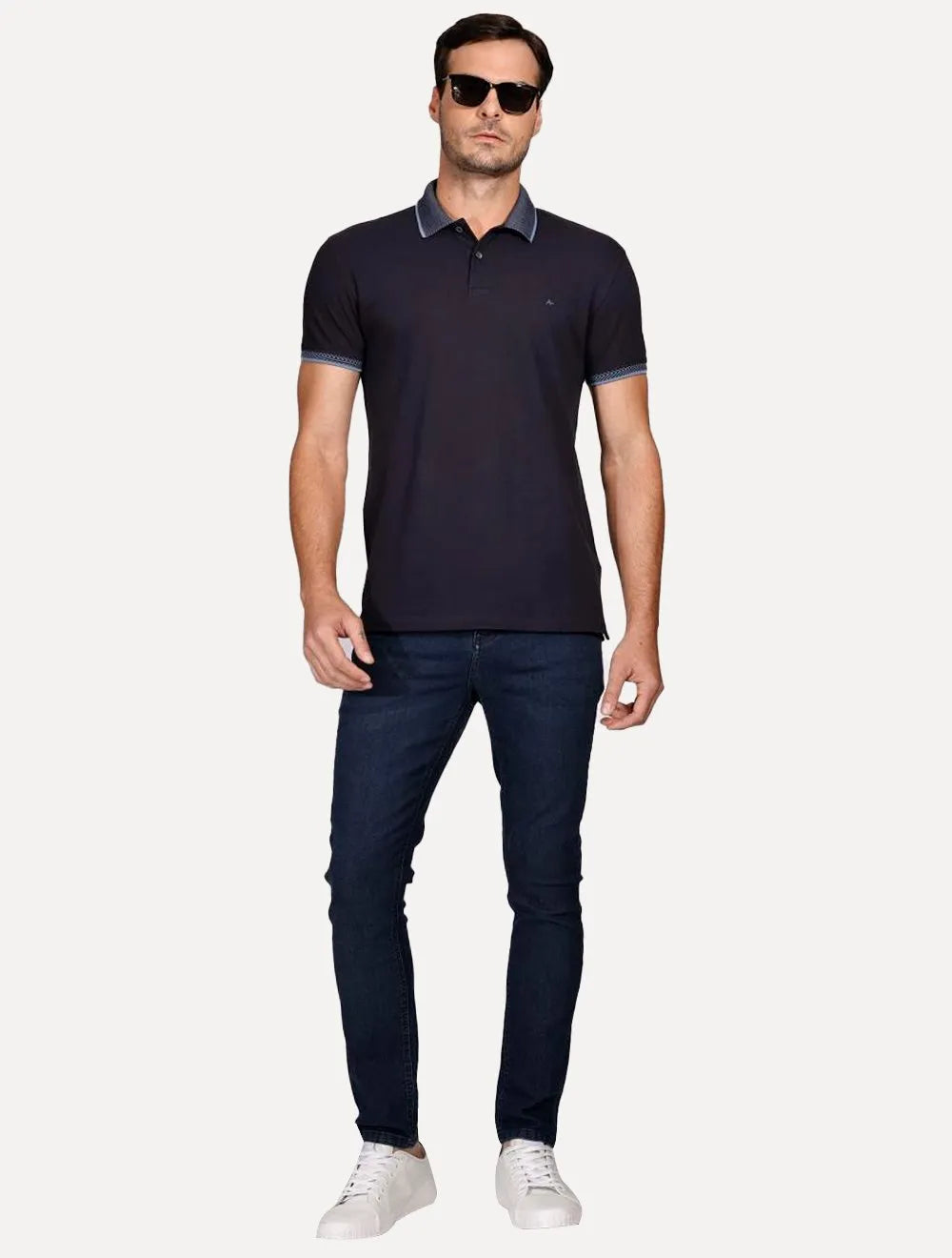 Polo Aramis Masculina Regular Piquet Tech Azul Marinho