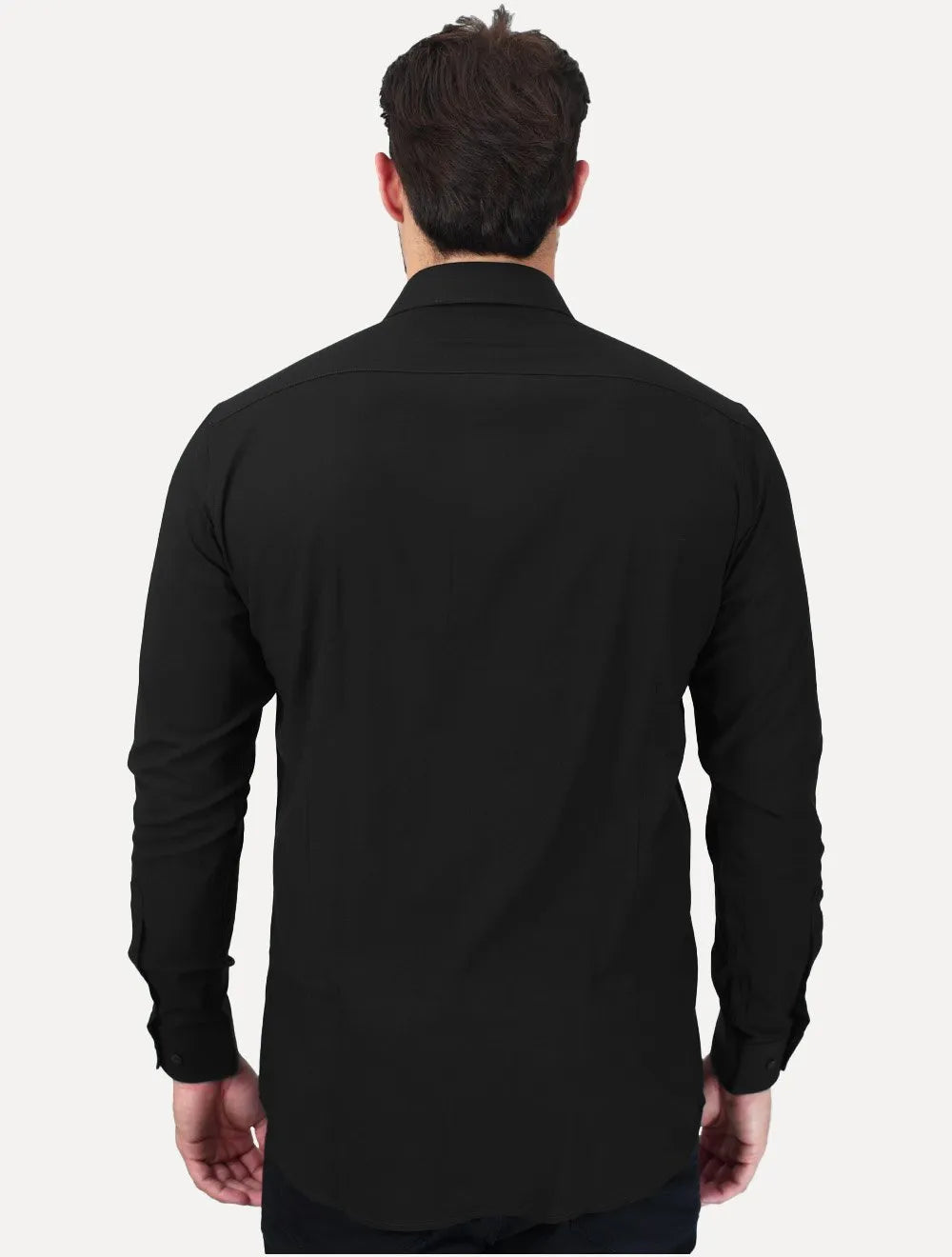 Camisa Aramis Masculina Slim Stretch Poliviscose de Bambu Preta
