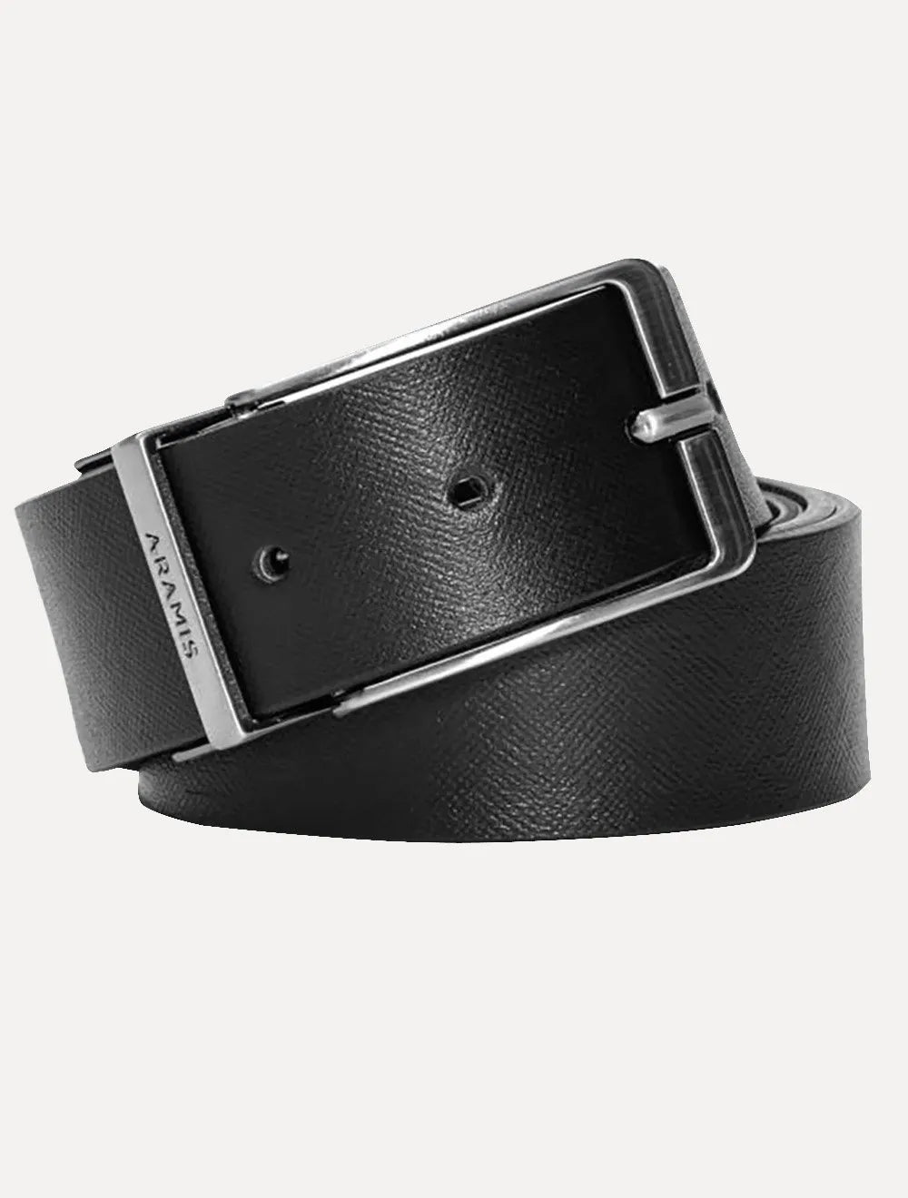 Cinto Aramis Masculino Dupla Face Couro Saffiano Sun Café / Preto