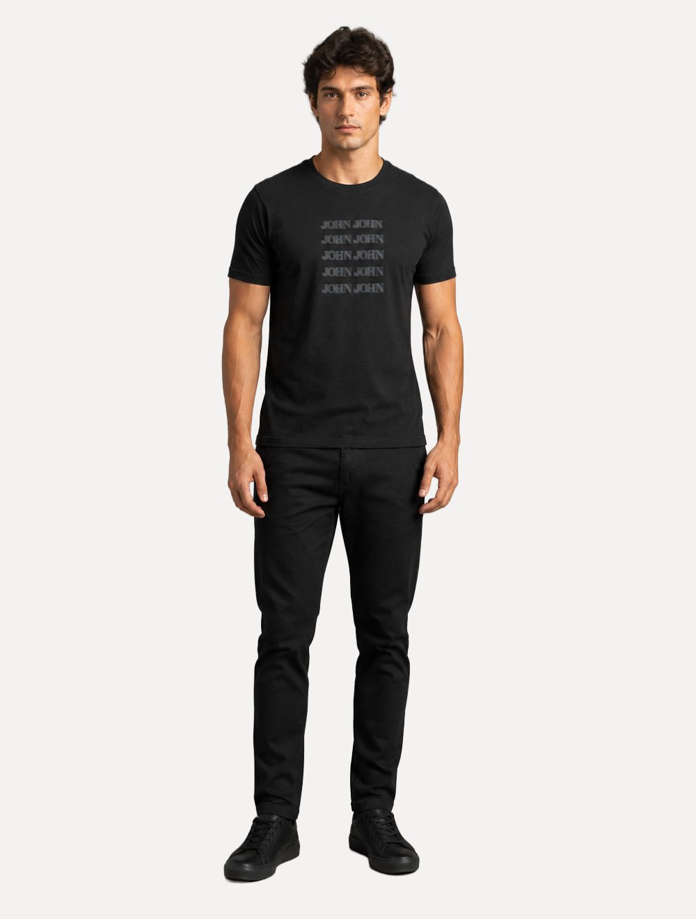Camiseta John John Masculina Slim Fit Haze Preta