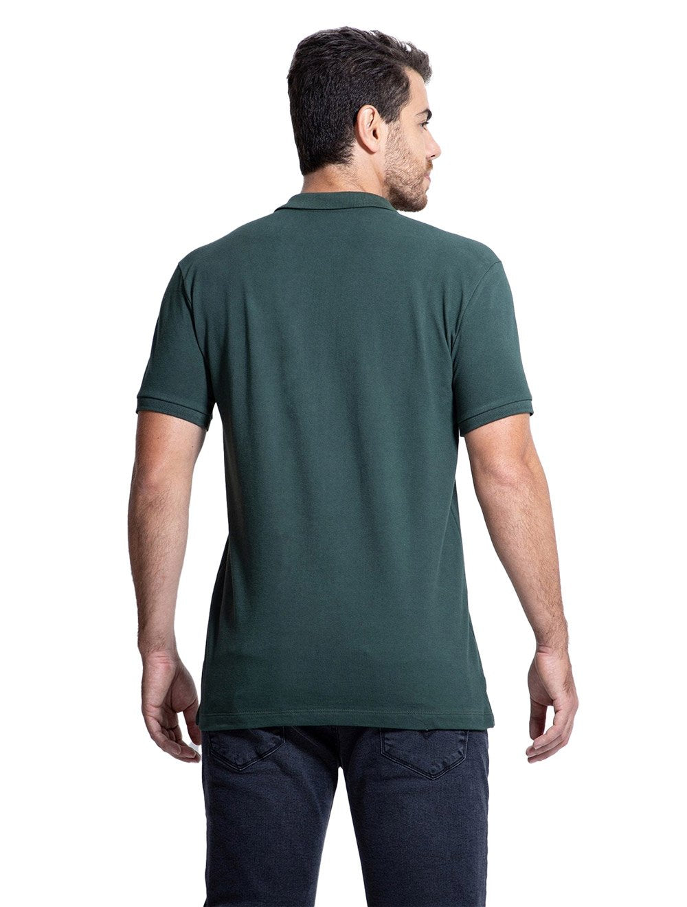 Polo Guess Masculina Piquet Tag Logo Verde Escuro