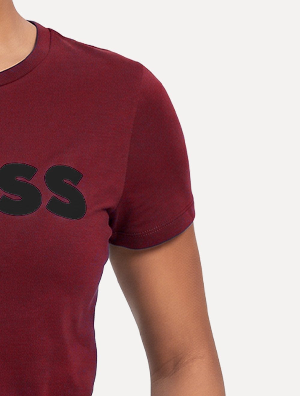 Camiseta Guess Feminina Silk Bold Logo Simple Vemelho Escuro