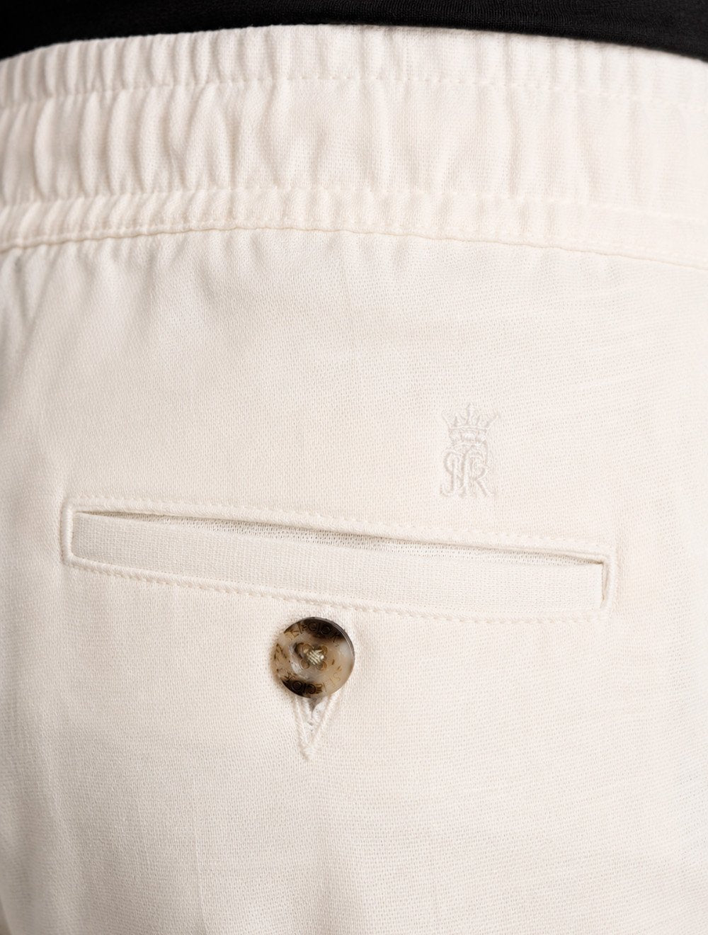 Calça Sergio K Masculina Linho Elastico Off-White