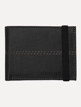 Carteira King & Joe Masculina Couro Elástico Pesponto Preto
