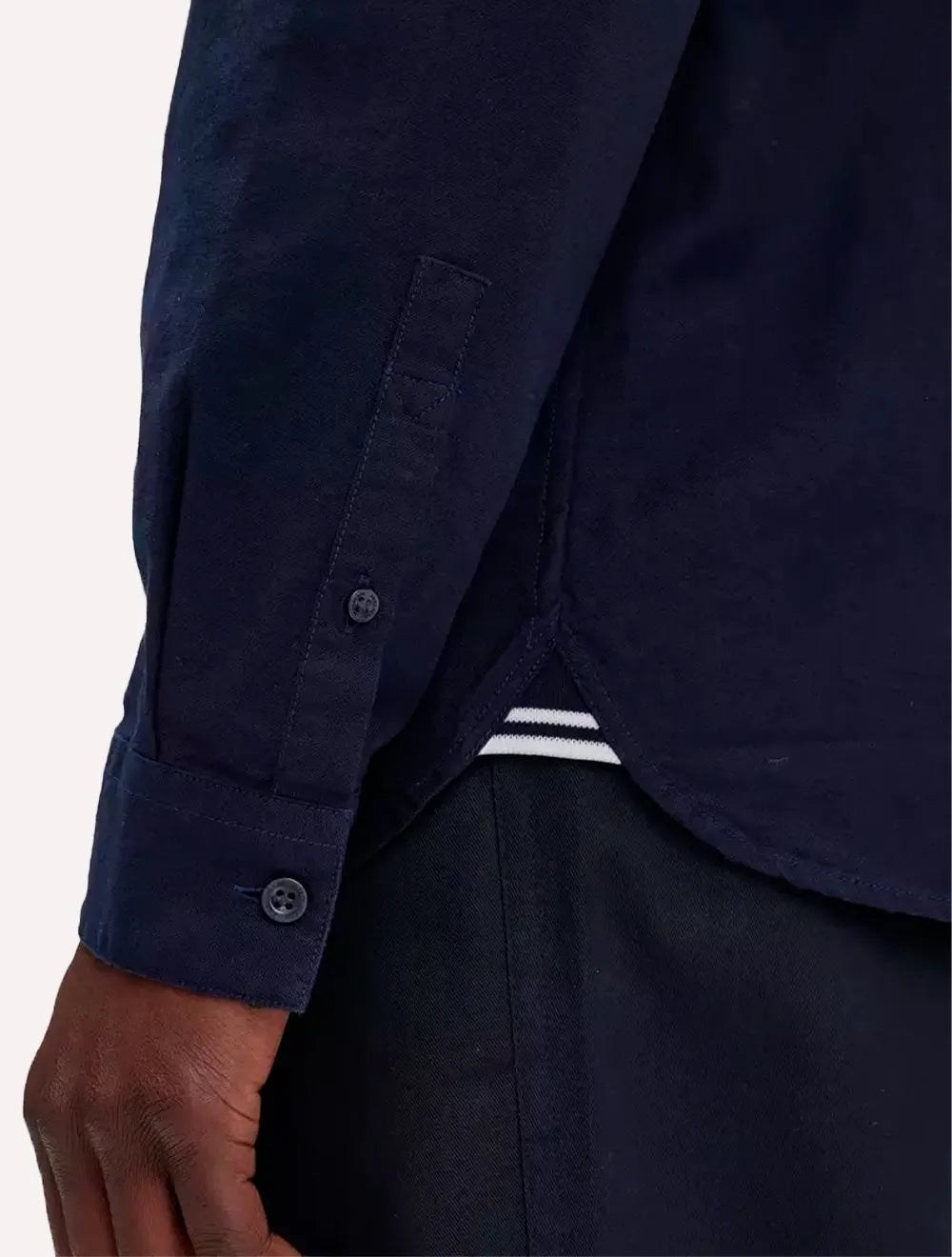 Camisa Fred Perry Masculina Oxford Pocket Light Logo Azul Escuro