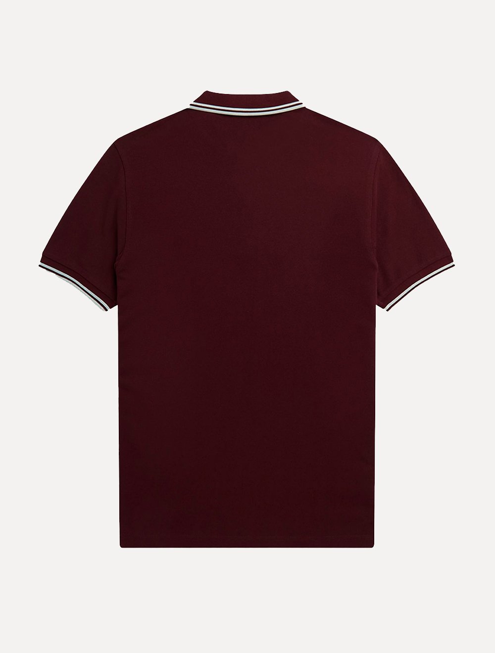 Polo Fred Perry Masculina Piquet Regular White Twin Tipped Bordô
