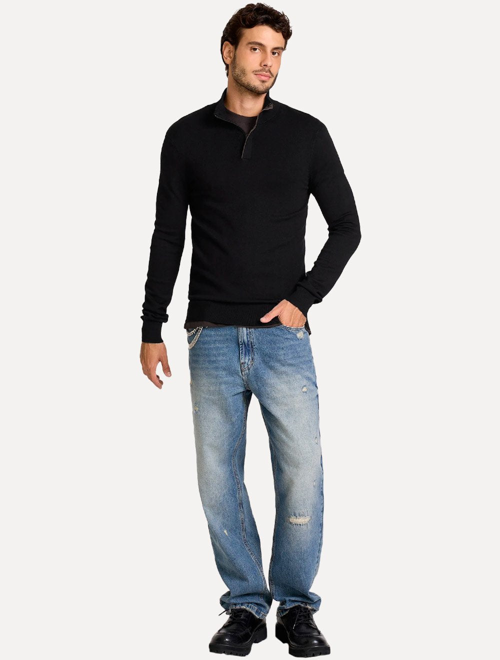 Suéter John John Masculino Regular Fit Tricot Jimmy Preto