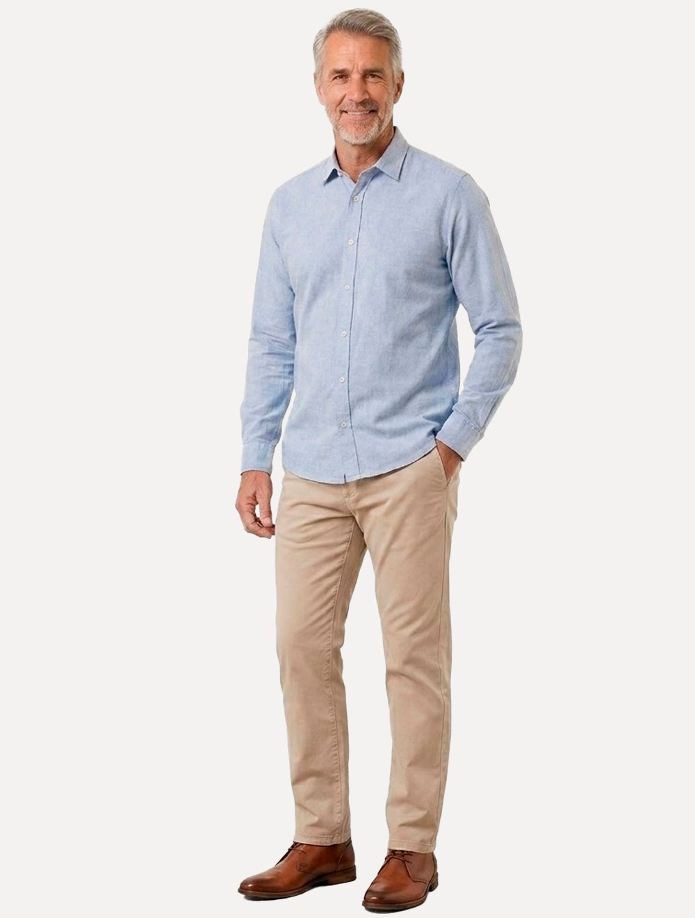 Camisa Aramis Masculina Slim Algodão Willis Azul Royal Mescla