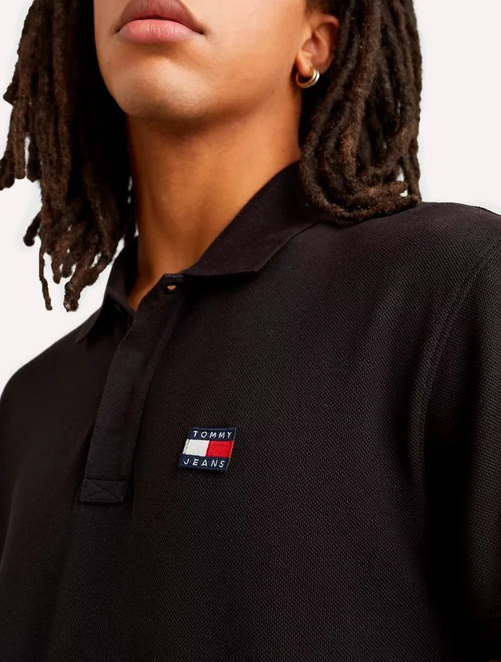 Polo Tommy Jeans Masculina Regular Classic Badge Preta