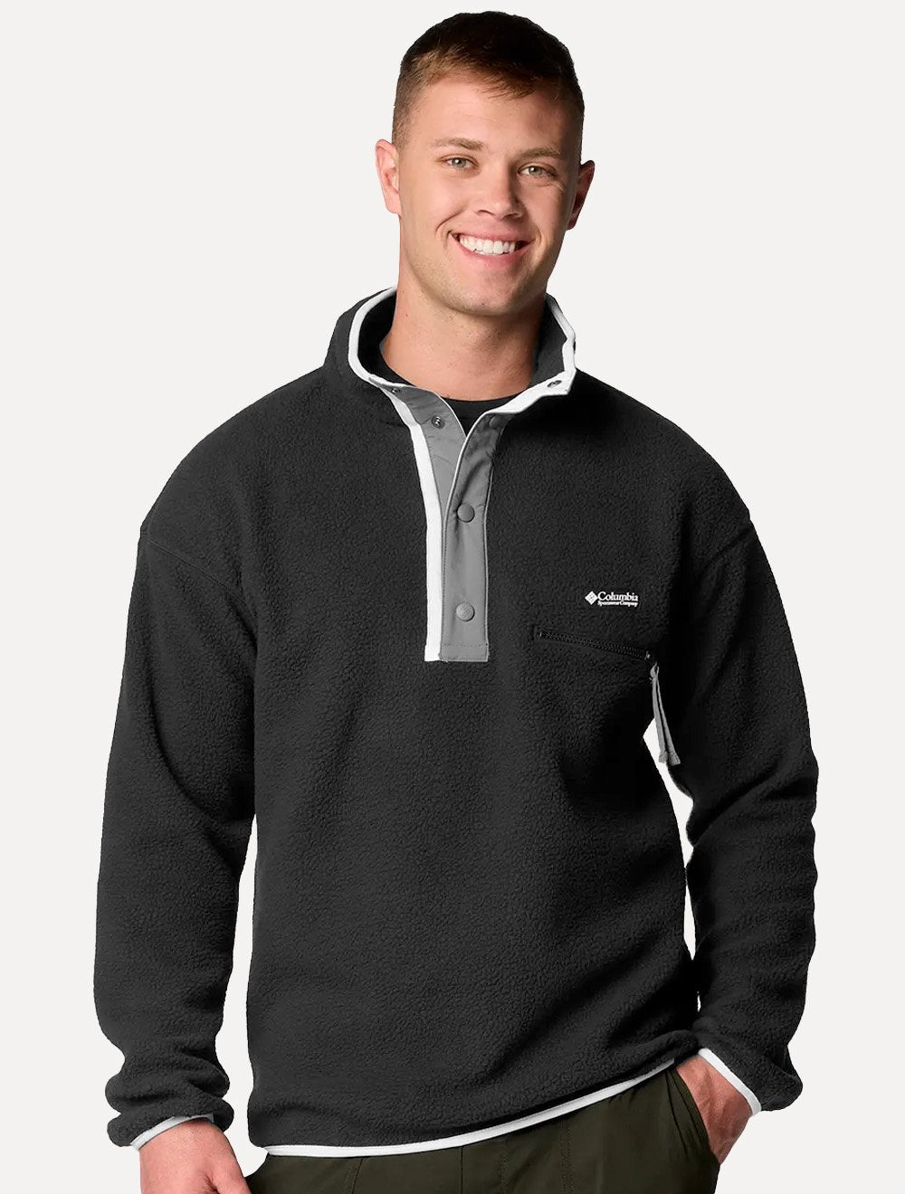 Blusa Columbia Masculina Helvetia II Half Snap Fleece Preta
