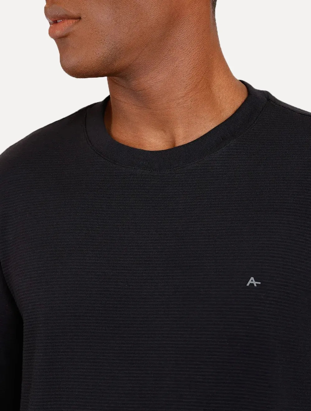 Blusa Aramis Masculina Regular Suedine Canelado Preta