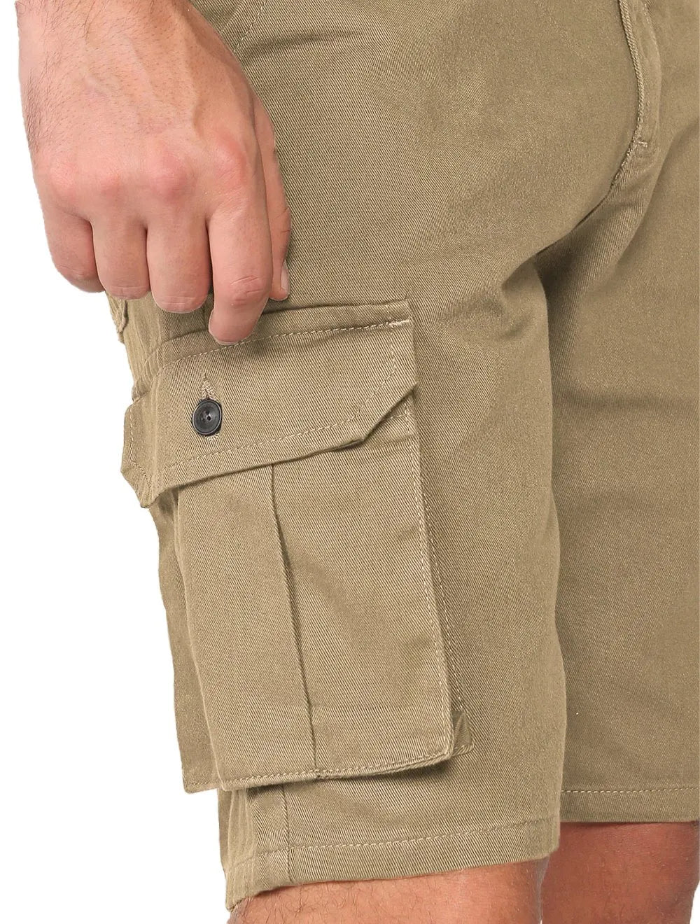 Bermuda Lacoste Masculina Sarja Cargo Pockets Caqui