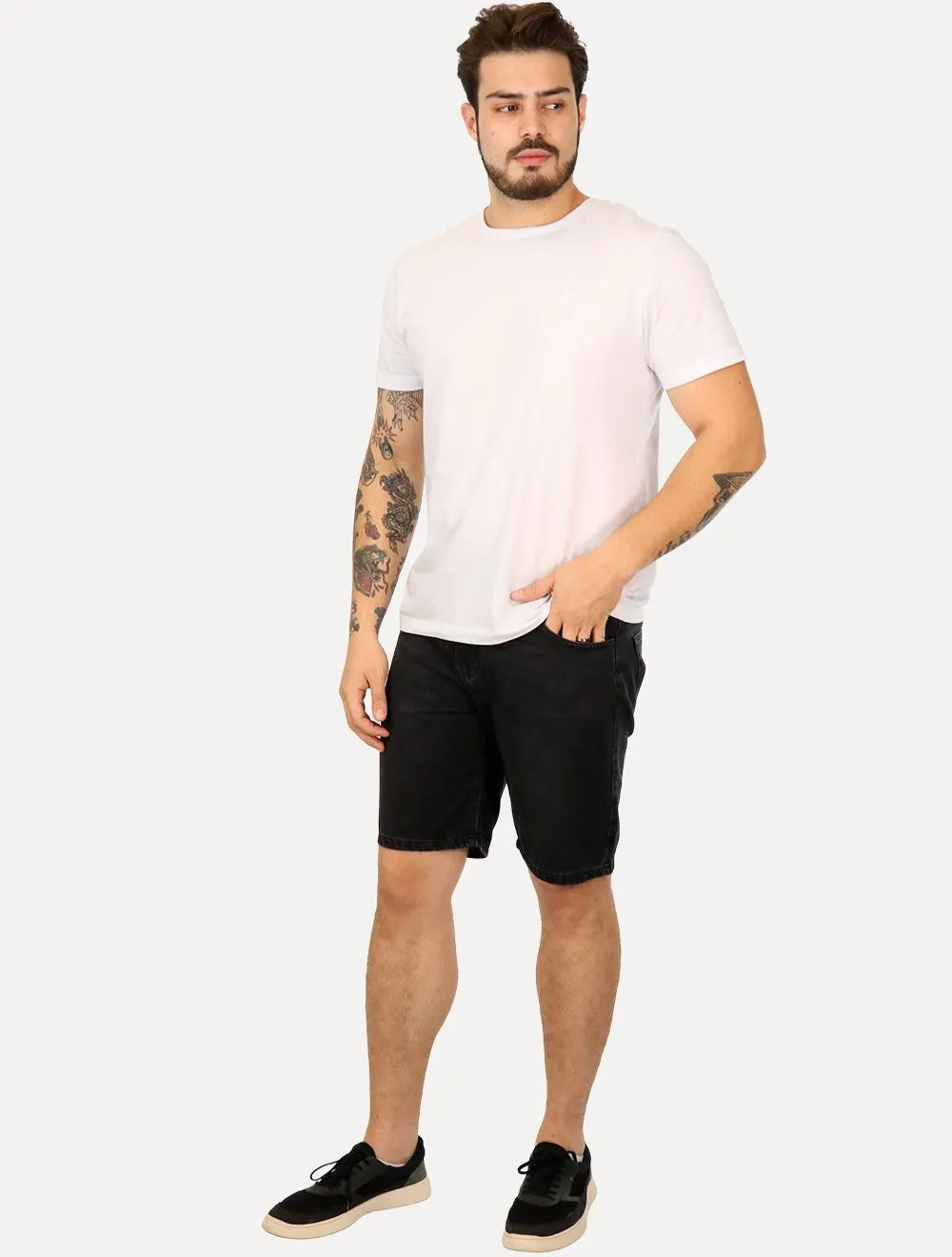 Bermuda John John Masculina Jeans Gluto Black Médio