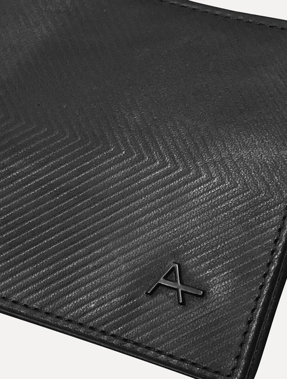 Carteira Aramis Masculina Couro Chevron Preta