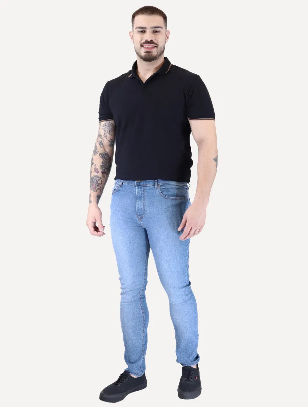 Calça Tommy Jeans Masculina Skinny Simon Denim Azul Claro