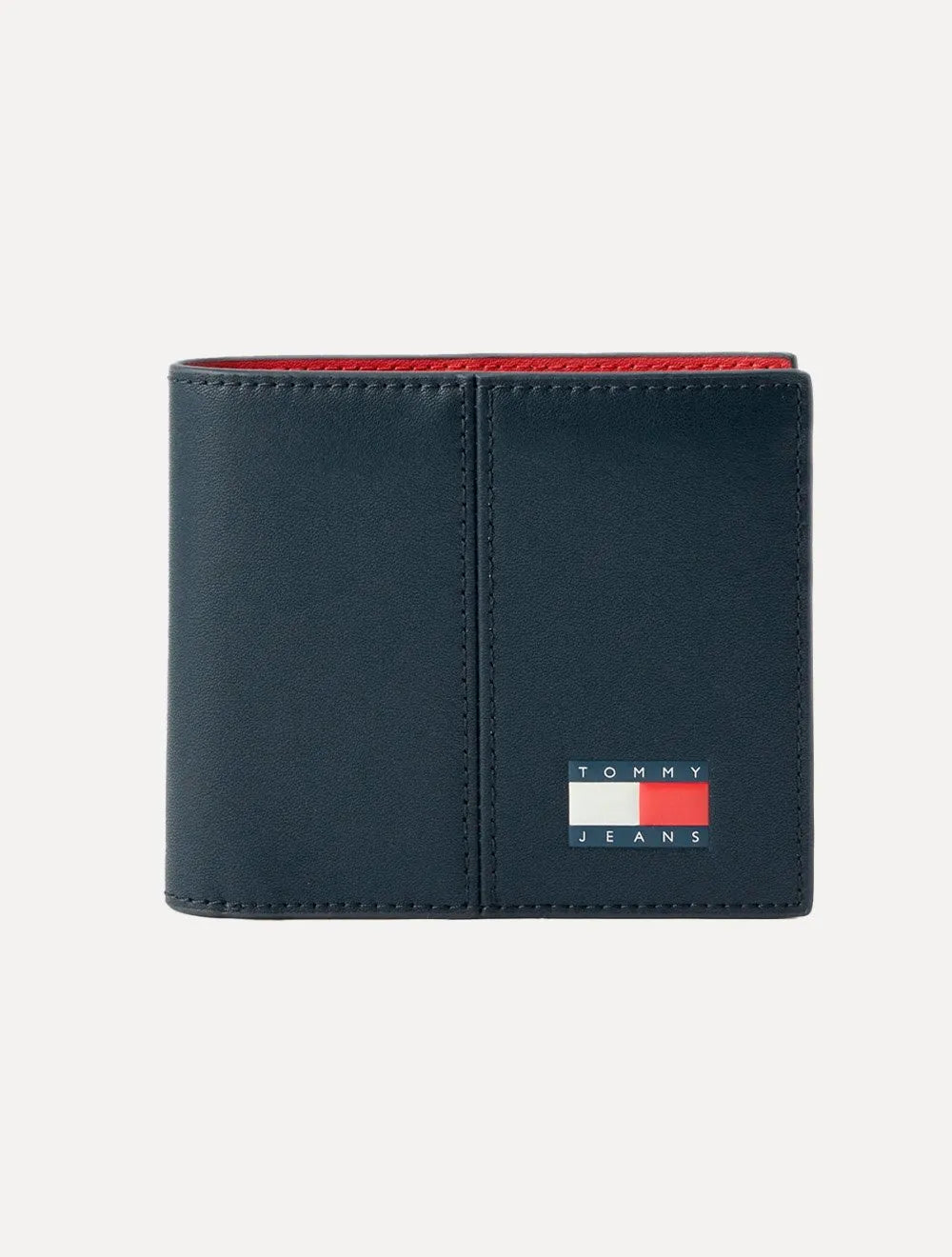Carteira Tommy Jeans Heritage Red Couro Azul Marinho