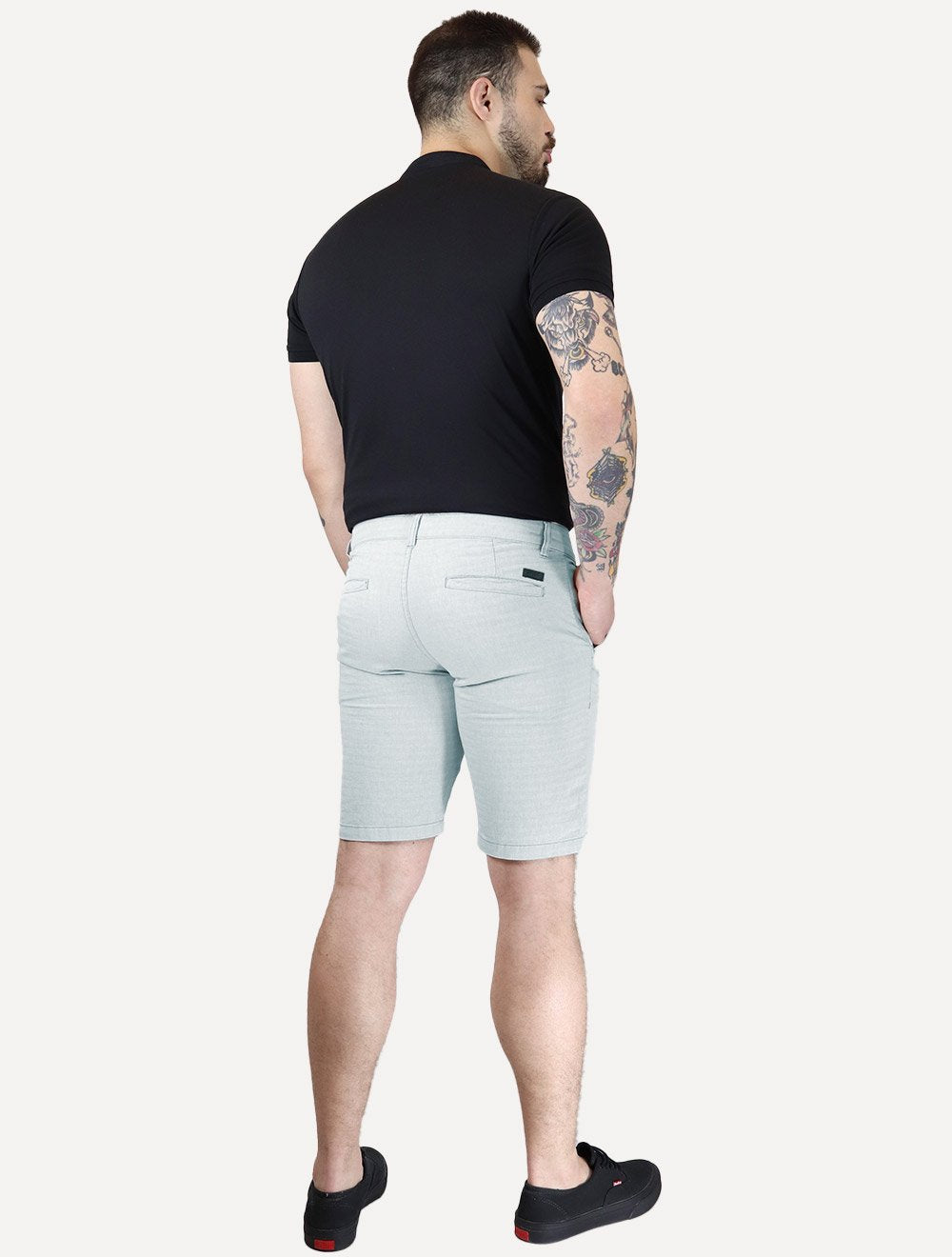 Bermuda Aramis Masculina Chino Fishbone Azul Claro