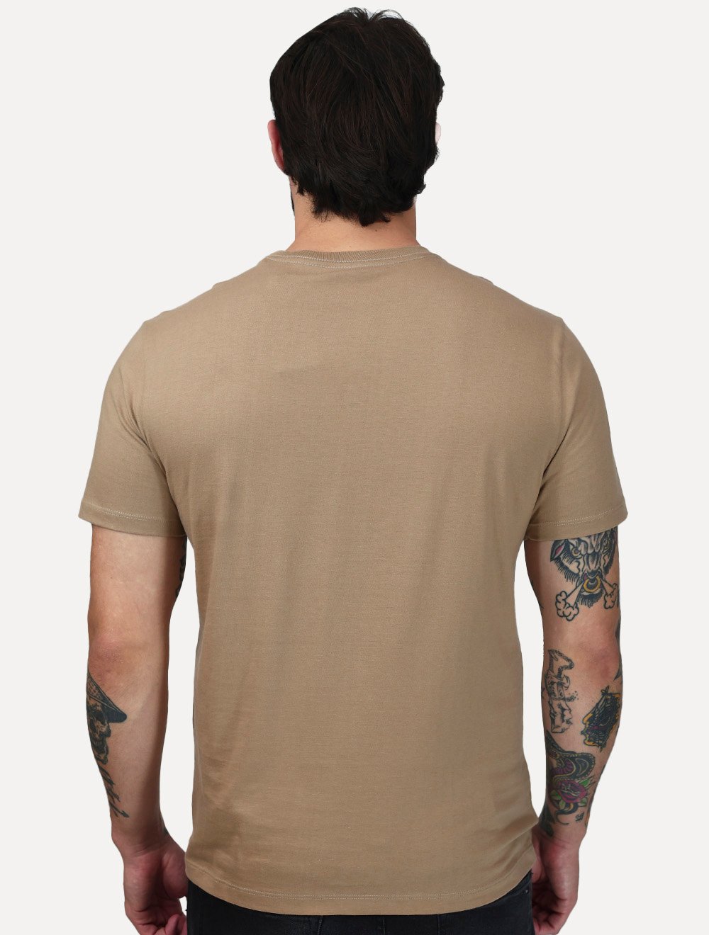 Camiseta Calvin Klein Jeans Masculina Institutional Light New Logo Cáqui Médio