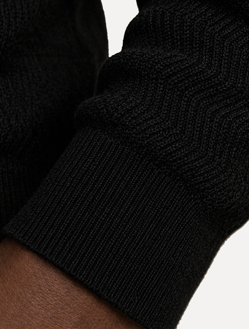 Suéter Dudalina Masculino Tricot Text Chevron Cotton Preto