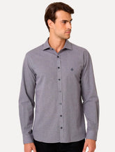 Camisa Dudalina Masculina Comfort Fit Superfine Cotton Beveled Cinza Escuro