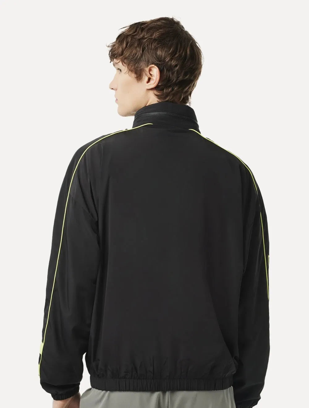 Jaqueta Lacoste Masculina Contrast Details Water-Resistant Zip-Up Preta