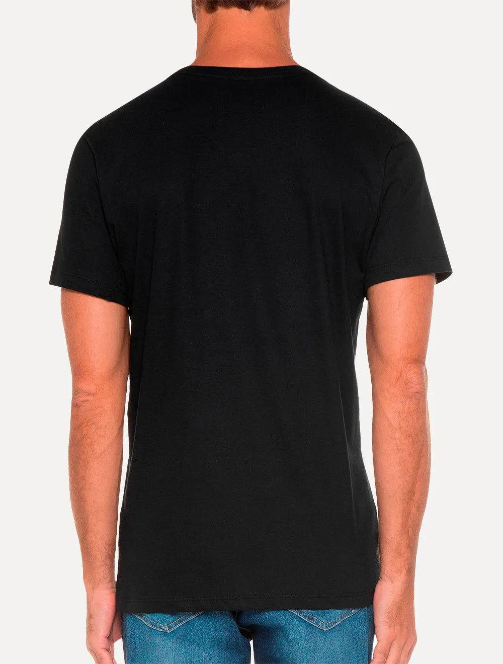 Camiseta Von der Volke Masculina Origineel V-Neck Basis Logo Preta