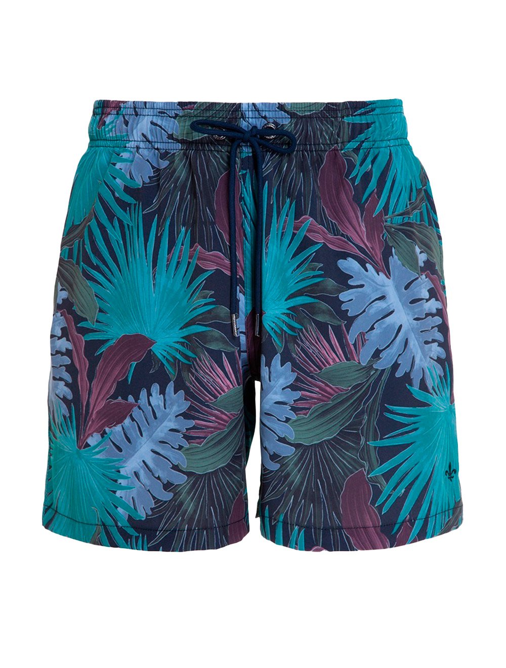 Short Dudalina Masculino D'Água Floral Print Azul Verde