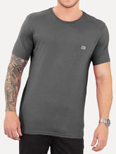 Camiseta King & Joe Masculina Slim Basic Light Small Logo Chumbo
