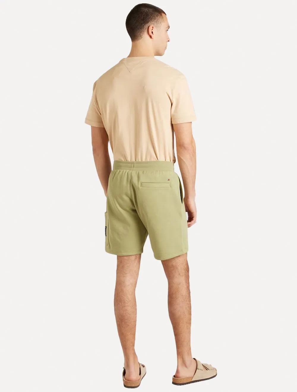 Bermuda Tommy Hilfiger Moletom Masculina Flag Logo Badge Verde Oliva