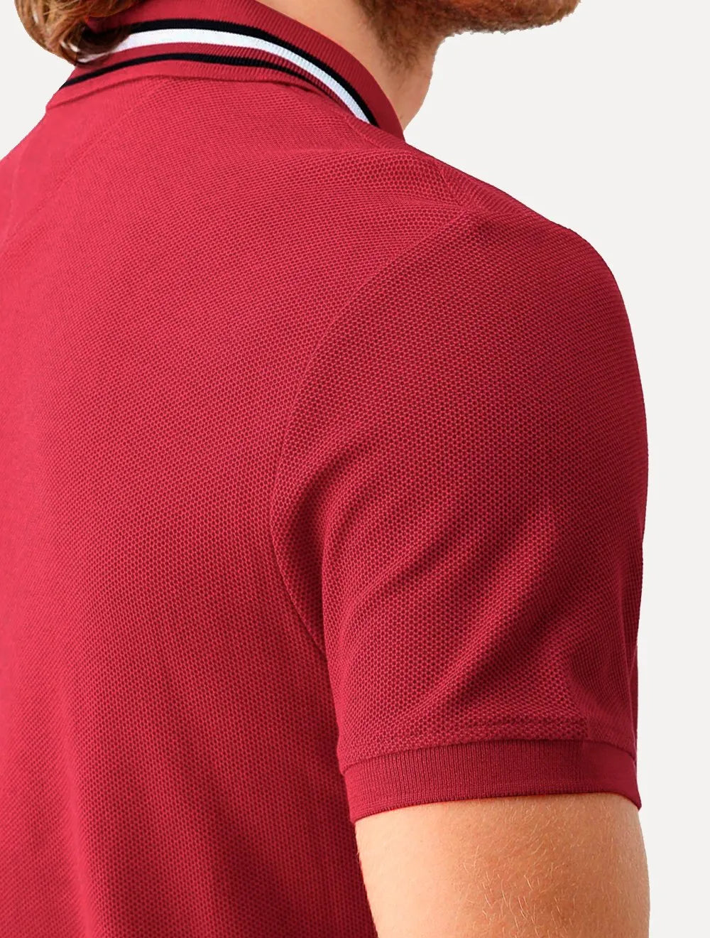 Polo Tommy Hilfiger Masculina Regular Fit Collar Vermelho