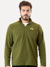 Blusa The North Face Masculina Fleece TKA 100 Glacier 1/4 Zip Verde Oliva