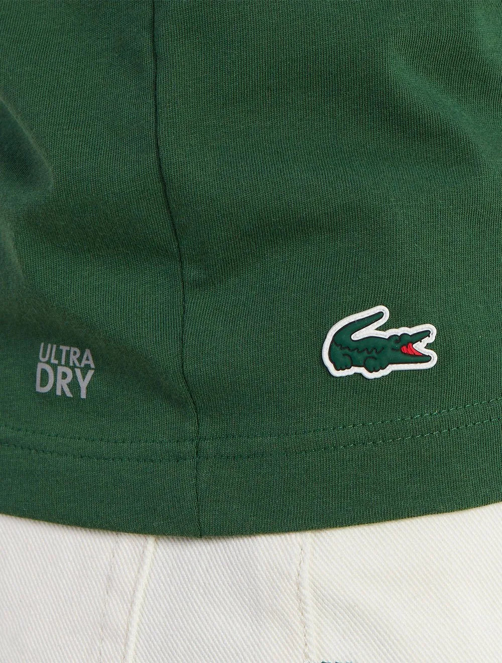 Camiseta Lacoste Masculina Regular Sport Dry Print Logo Verde Escuro