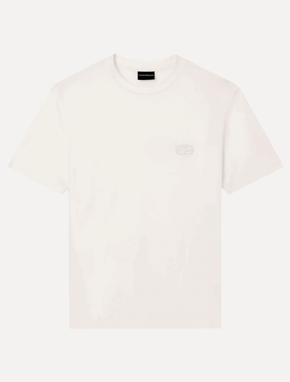 Camiseta Emporio Armani Masculina Lyocell Embroidery Logo Off-White