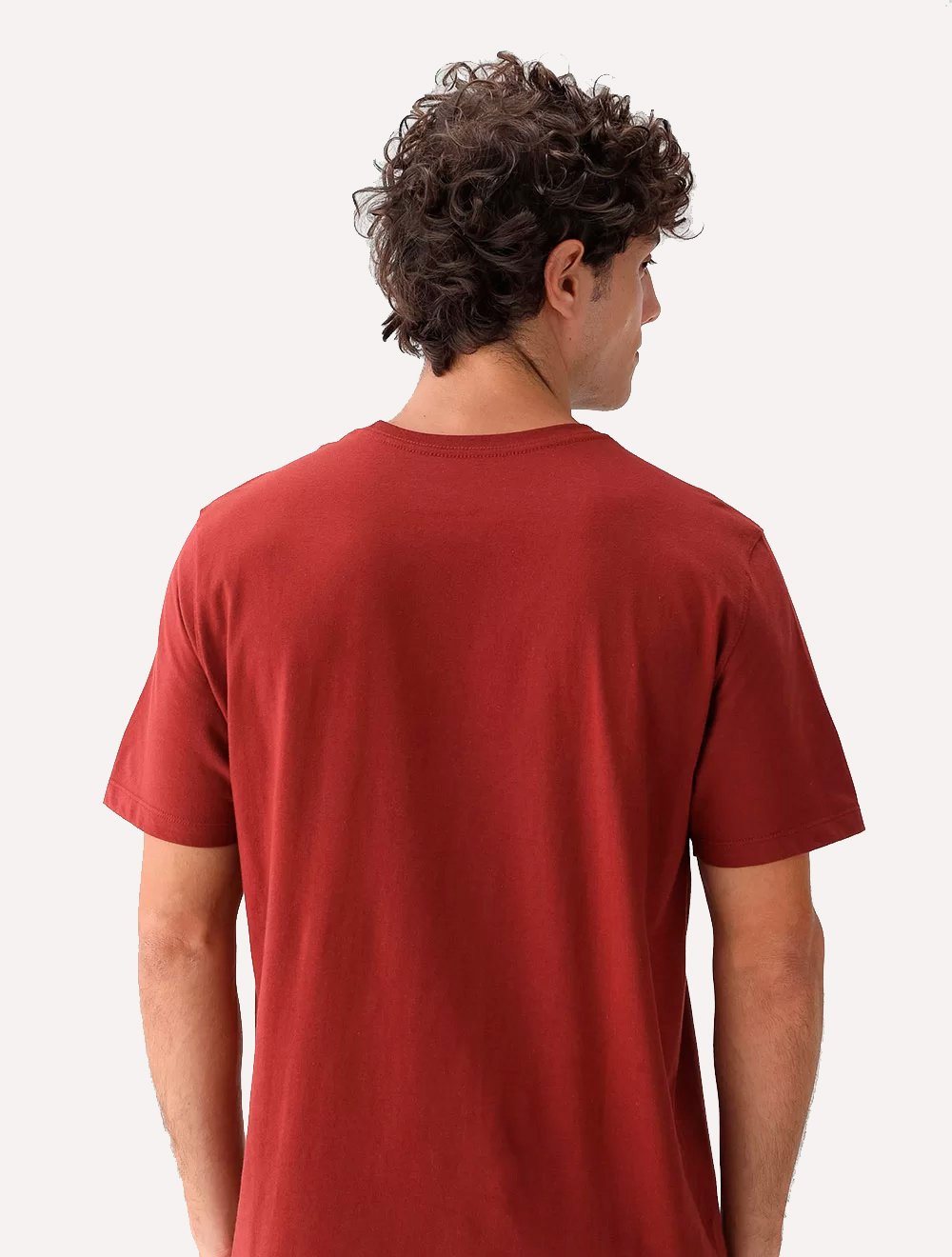 Camiseta Dudalina Masculina Essentials Modal Logo Terracota