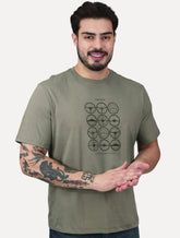 Camiseta Individual Masculina Comfort Estampada Steering Verde Médio