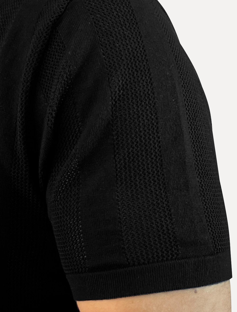 Camiseta Dixen Masculina Tricot Vertical Manga Curta Gola Careca Preto