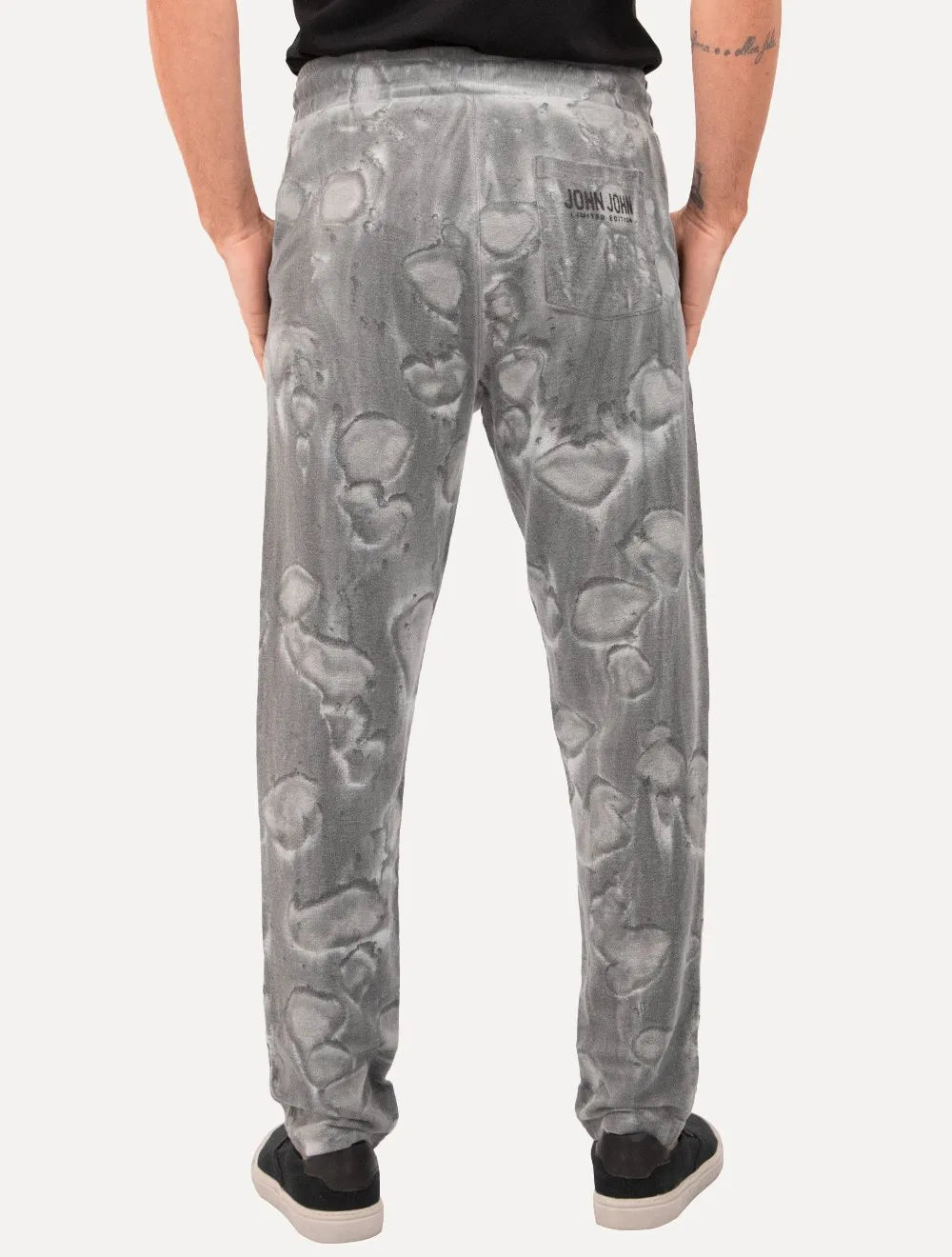 Calça John John Moletom Masculina Regular Splash Cinza Médio