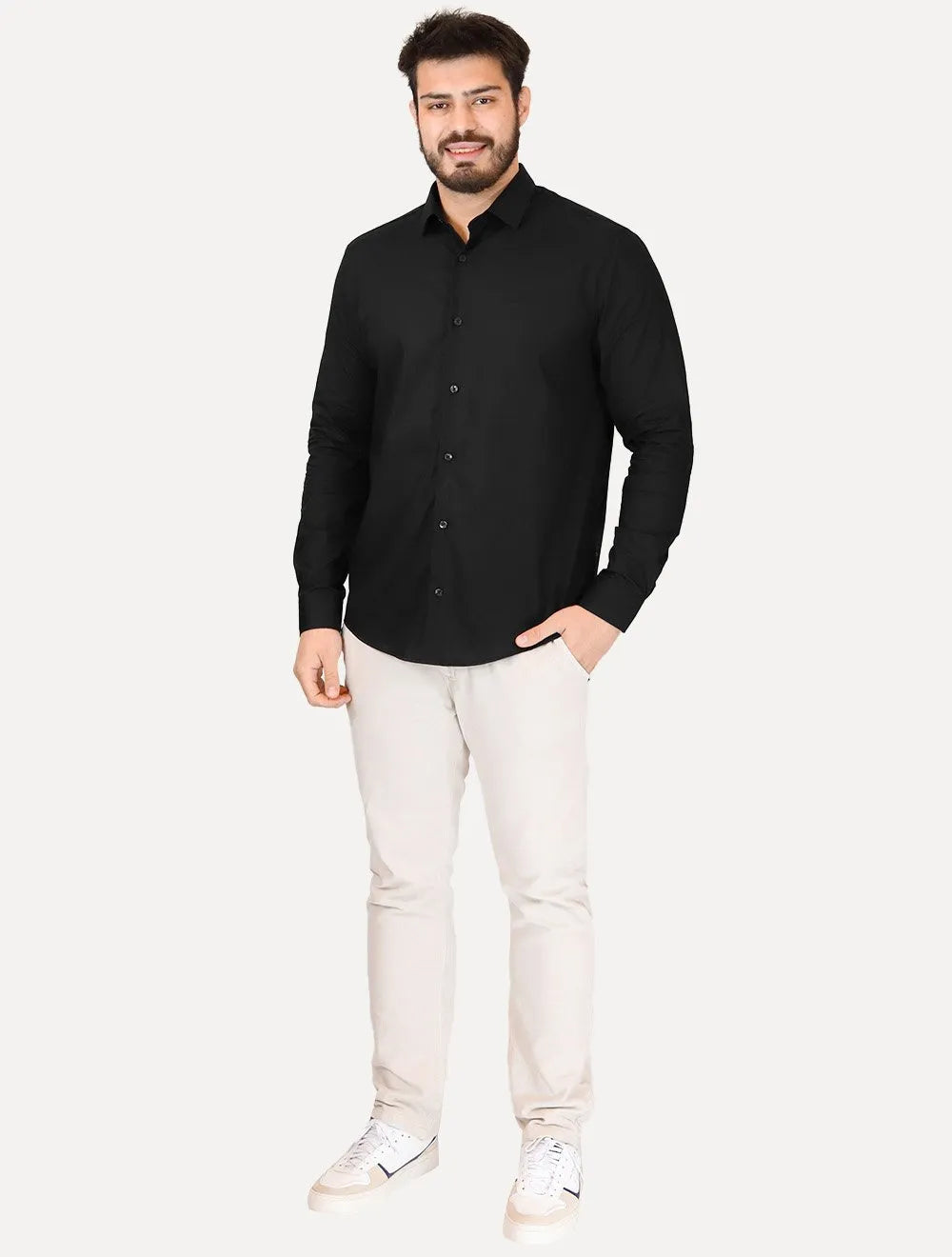Camisa John John Masculina Regular Dark Embroidery Logo Preta