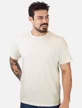 Camiseta Dudalina Masculina Textura Mono Logo Cáqui Claro