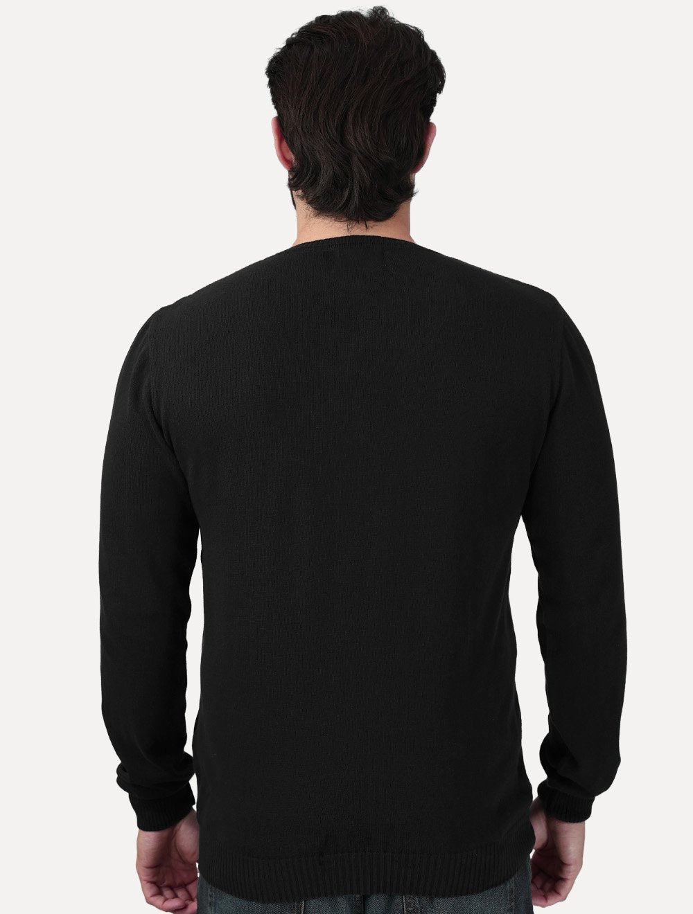 Suéter Dixen Masculino Tricot Tinturado Gola V Preto