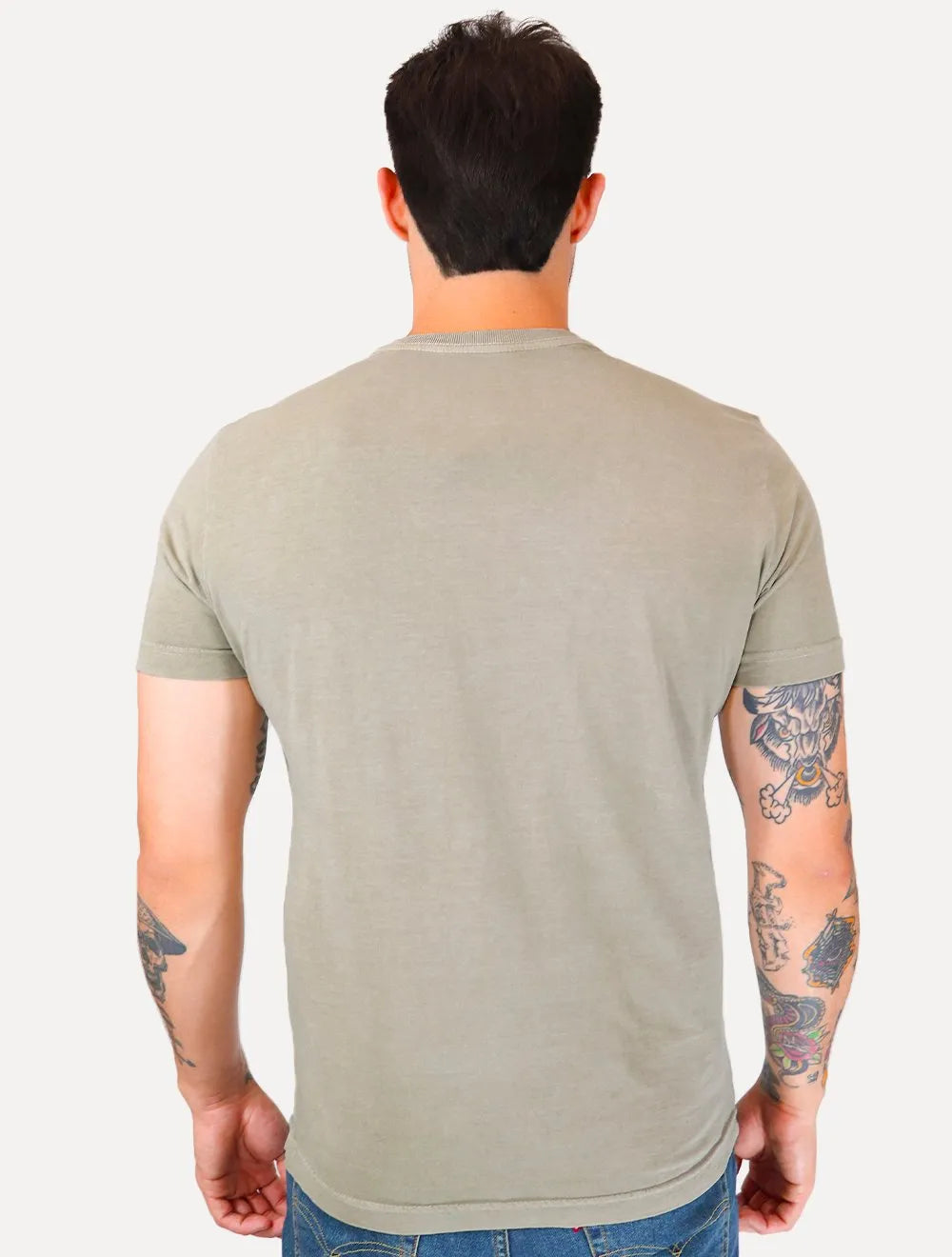 Camiseta King & Joe Masculina Signature Circle Estonada Peito Verde Médio