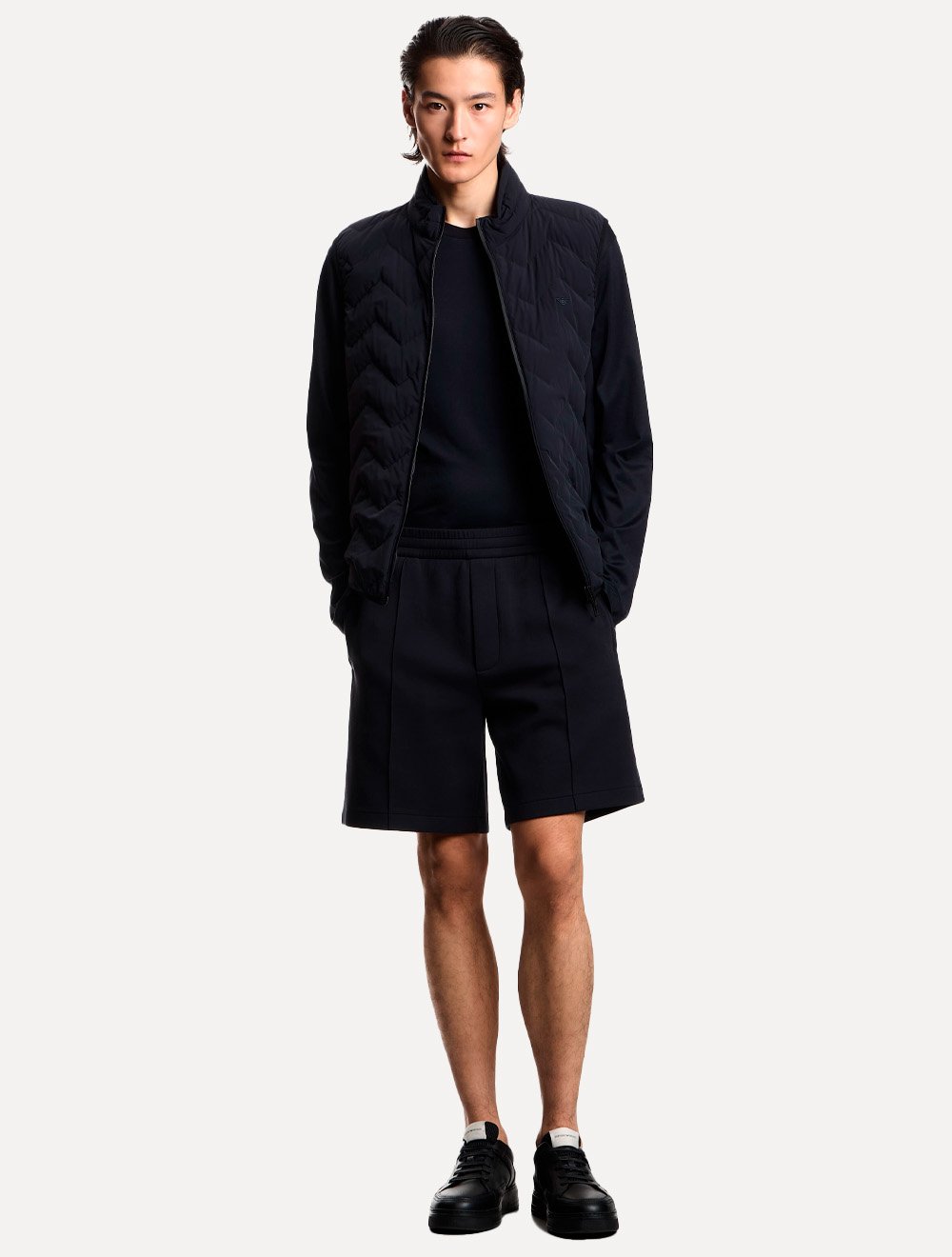 Bermuda Emporio Armani Masculina Malha Dupla Preta