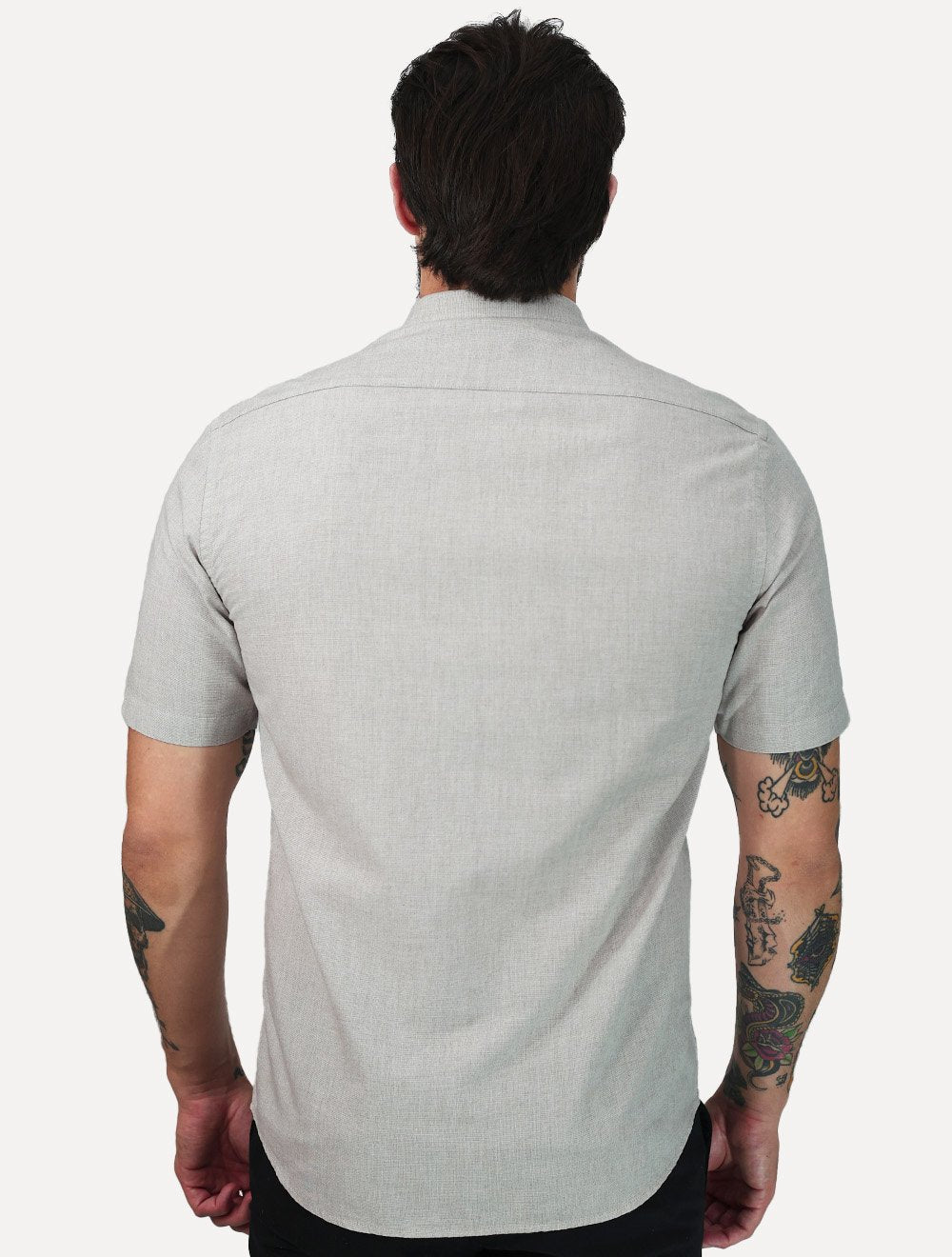 Camisa Aramis Masculina Slim Modal Linho Boa Vista Cáqui Claro