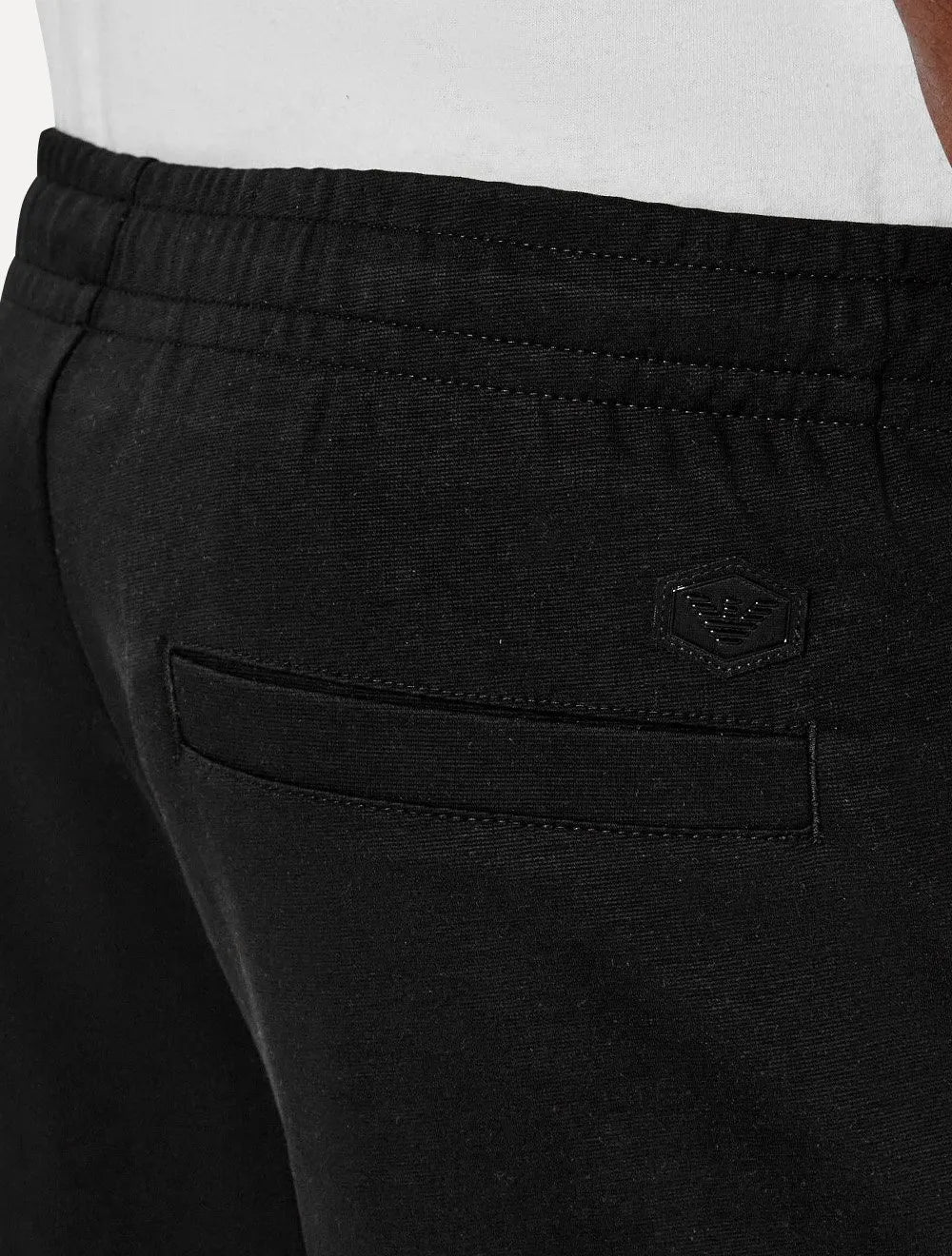 Calça Moletom Empório Armani Masculina Jogger Pocket Zip Preta