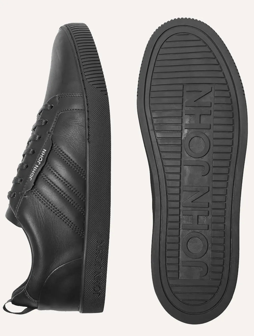 Tênis John John Masculino Boston Leather Black Preto