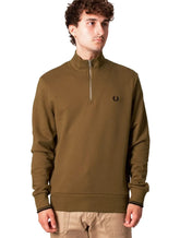 Blusa Fred Perry Moletom Masculina Regular Half Zip Cáqui