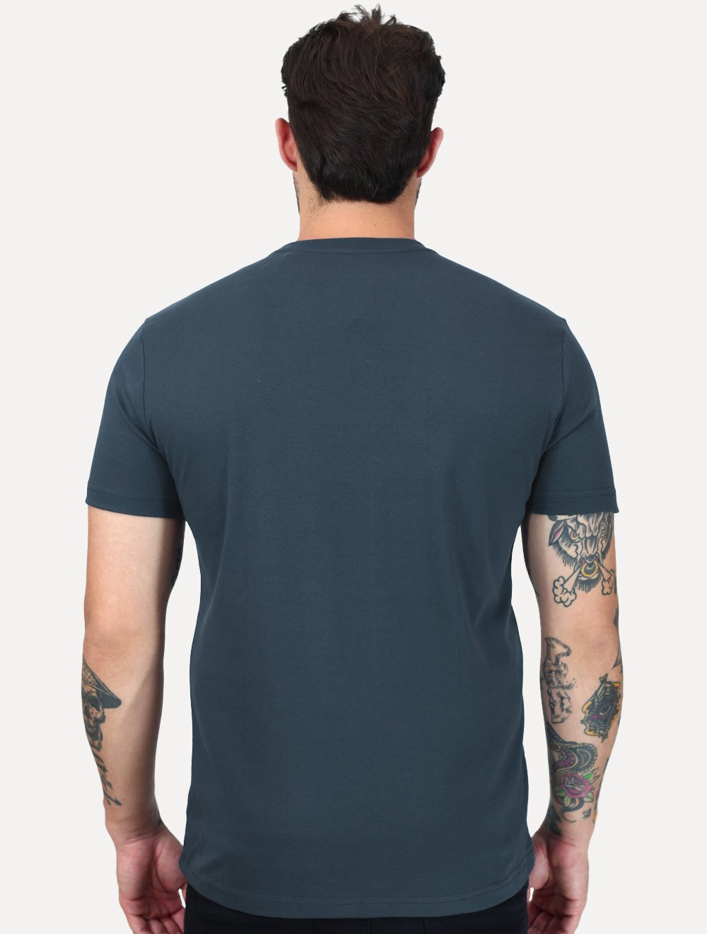 Camiseta King & Joe Premium Suedine Egípcio Logo Azul Marinho