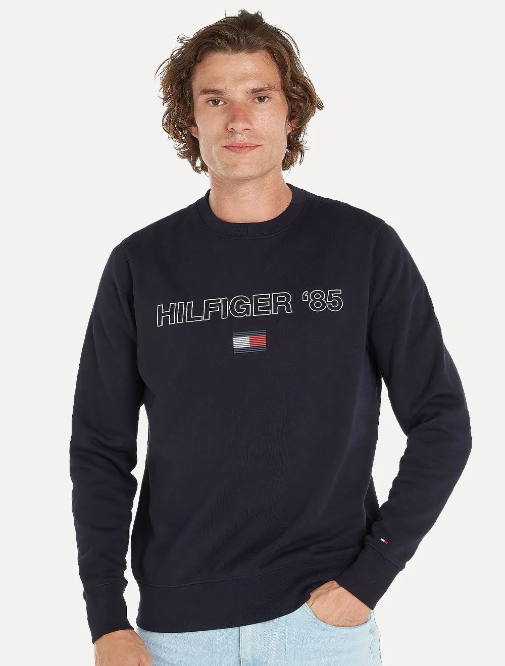 Moletom Tommy Hilfiger Masculino Crewneck '85 Silk Azul Marinho