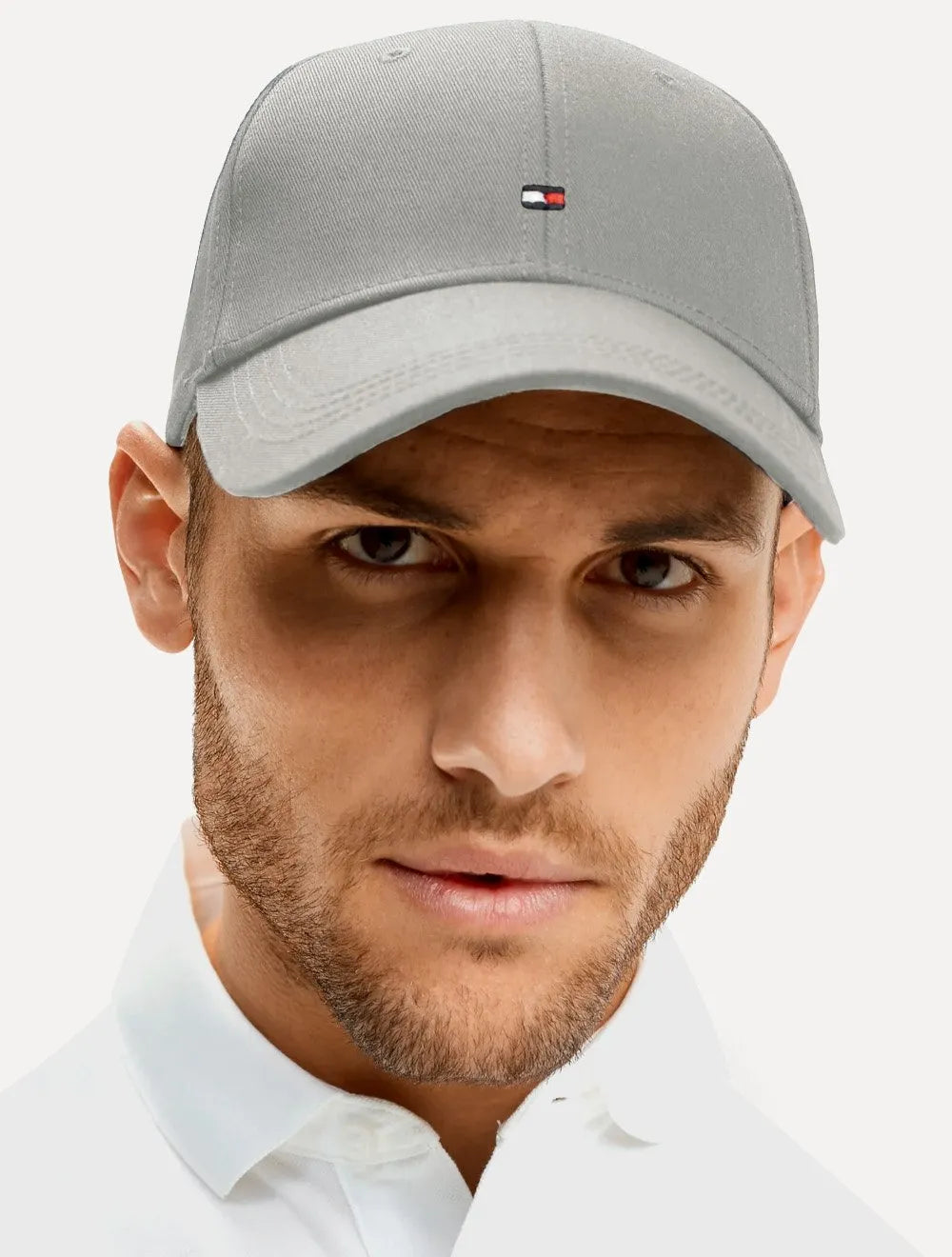 Boné Tommy Hilfiger Masculino Classic Cap Flag Tape Cinza Médio